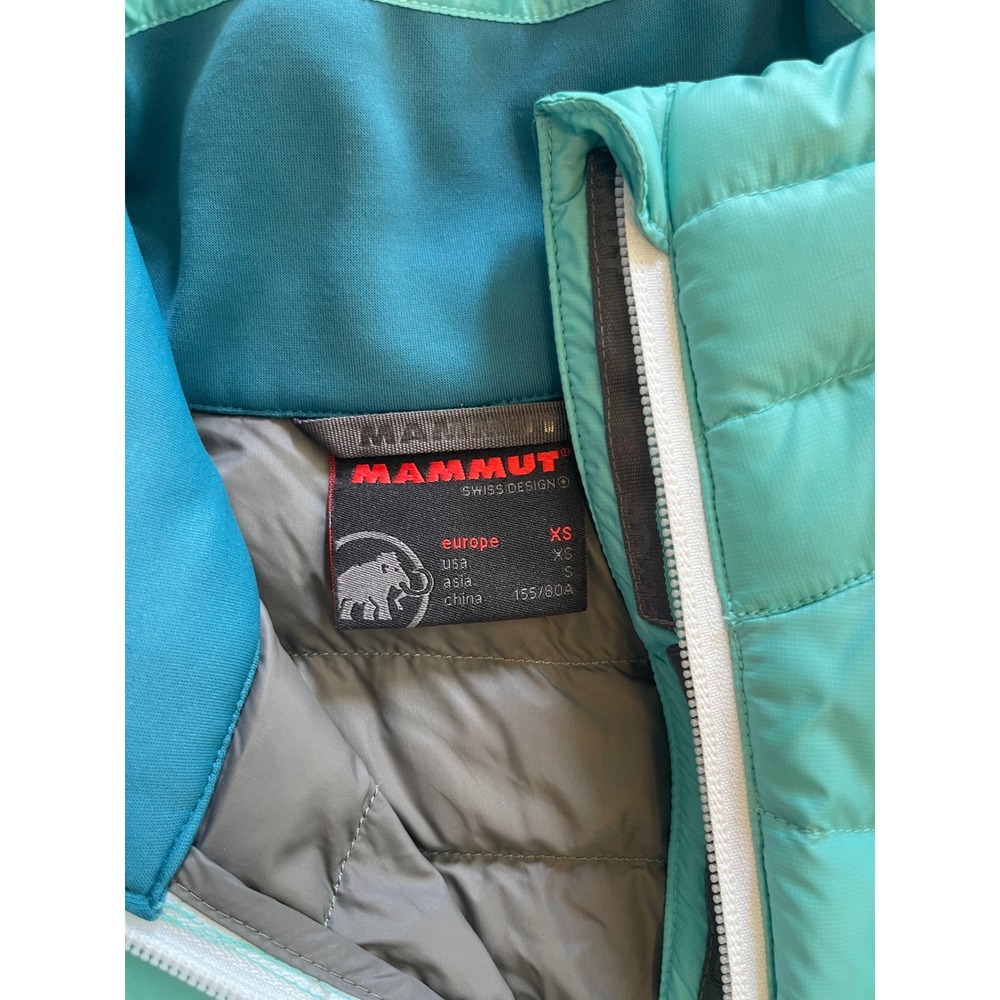 Mammut Broad Peak Light IN Jacket Womens XS Teal Blue Down Hybrid Puffer Hiking - Picture 3 of 5